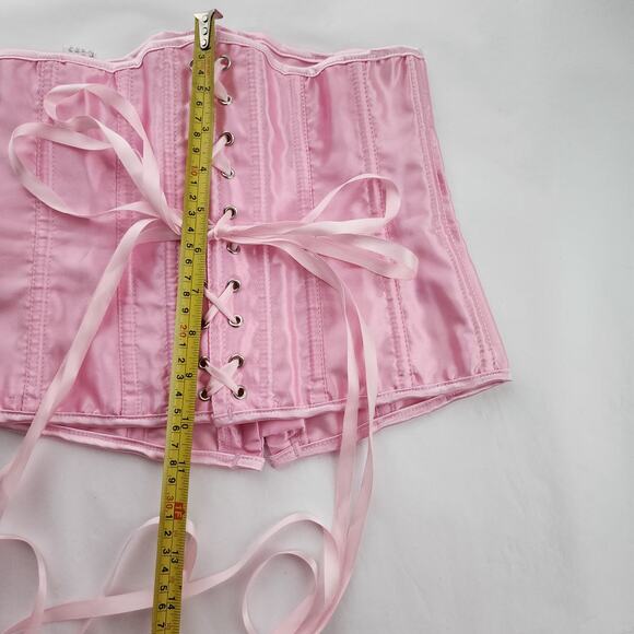 Corset top pink adjustable milkmaid fairycore fairytale Bridgerton kawaii size M - Picture 3 of 8